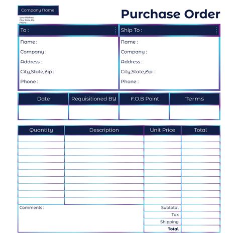 Buyers Order Template