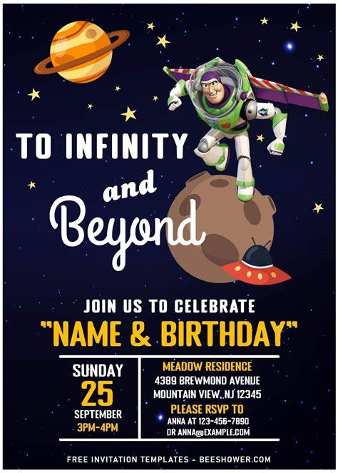 Buzz Lightyear Invitation Template Free