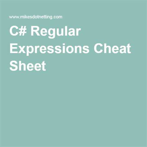C# Regular Expressions