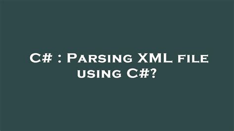 C# XML Parsing from URL
