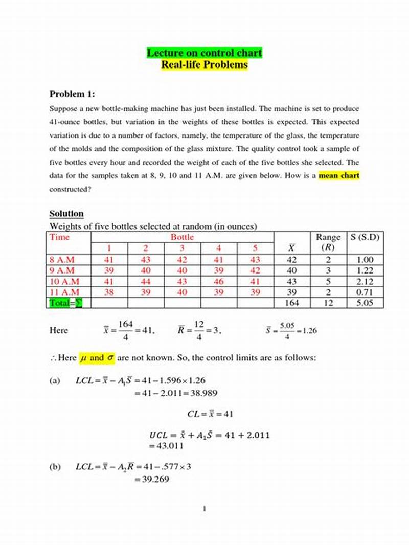 C Chart Example Problems With Solutions