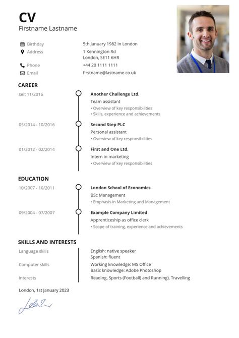 CV Timeline