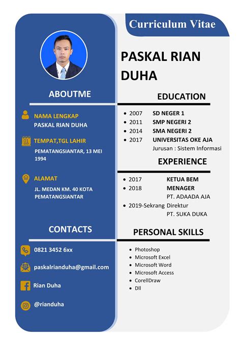 CV lamaran kerja