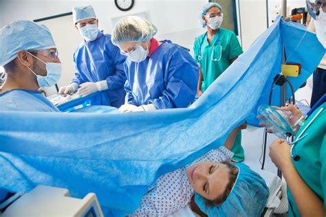 Caesarean section surgery delivery room