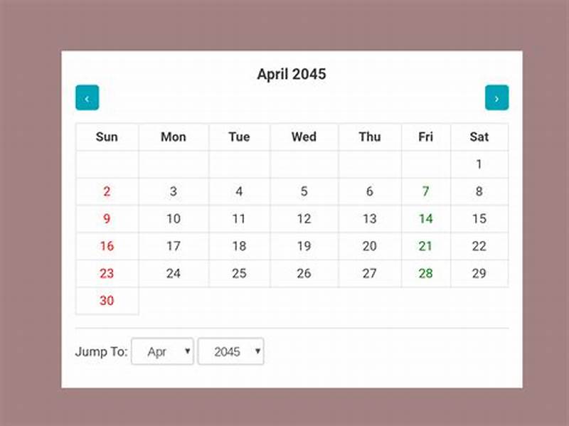 Calendar In Javascript Code With Demo