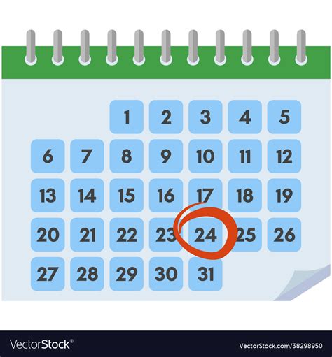Calendar with the date marked