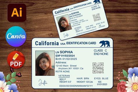 California Identification Card Template