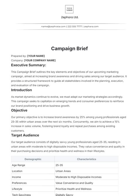 Campaign Brief Template