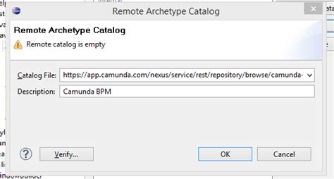 Camunda Maven Remote Catalog Is Empty