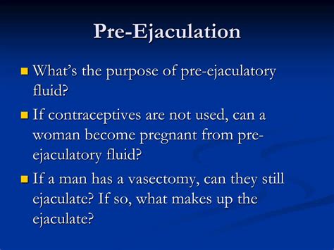 Can pre ejaculation be fixed