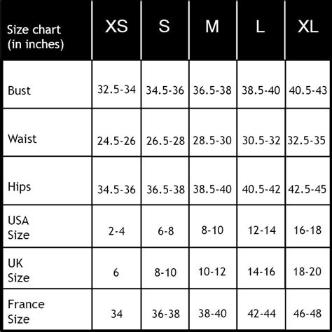 Canada Clothes Size Chart