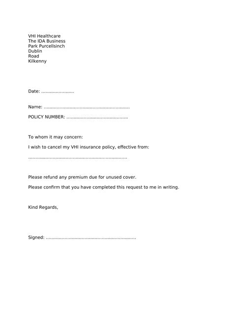 Cancel Letter Template
