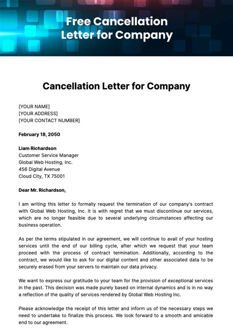 Cancellation Text Message Template