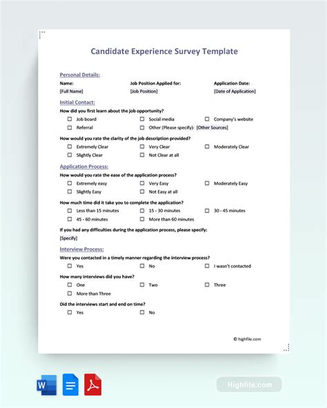 Candidate Experience Survey Template