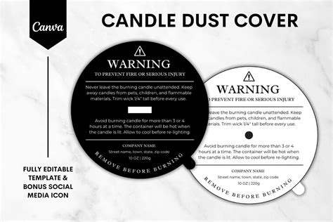 Candle Dust Cover Template