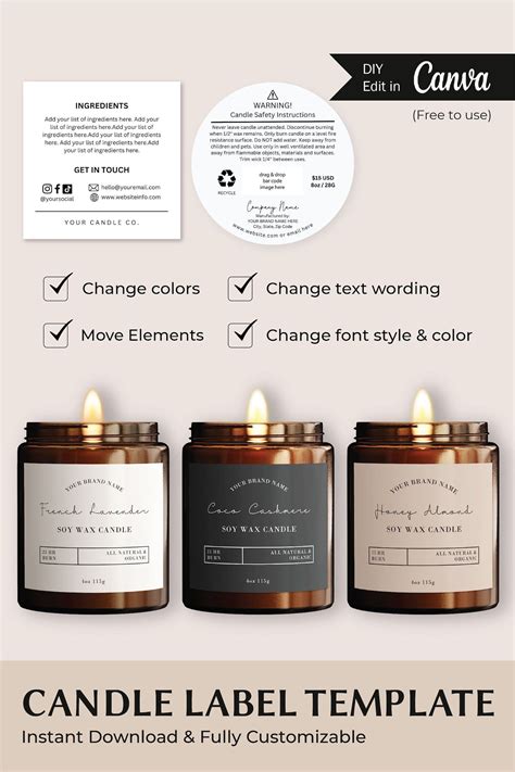 Candle Labels Templates