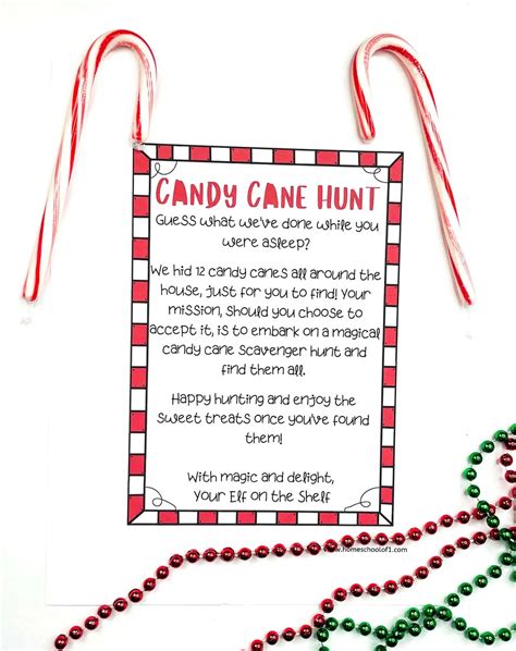 Candy Cane Scavenger Hunt Printable
