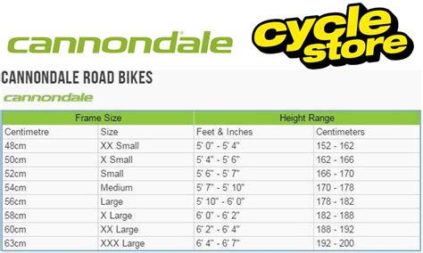 Cannondale Topstone Size Chart