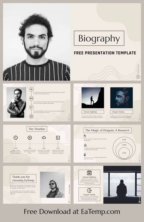 Canva Biography Template
