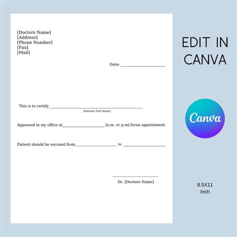 Canva Doctors Note Template