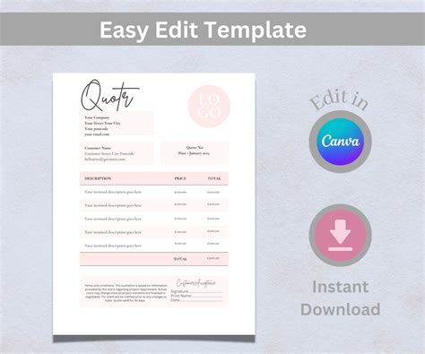 Canva Quotation Template