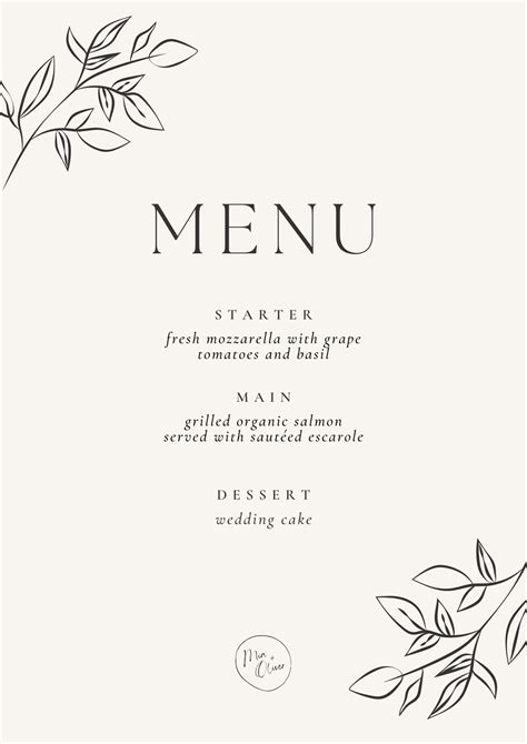 Canvas Menu Template