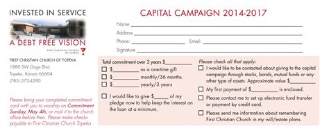 Capital Campaign Pledge Card Template
