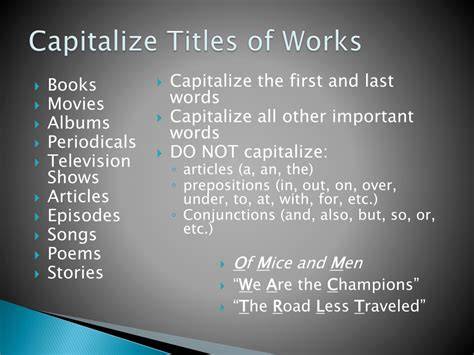 Capitalize titles of works