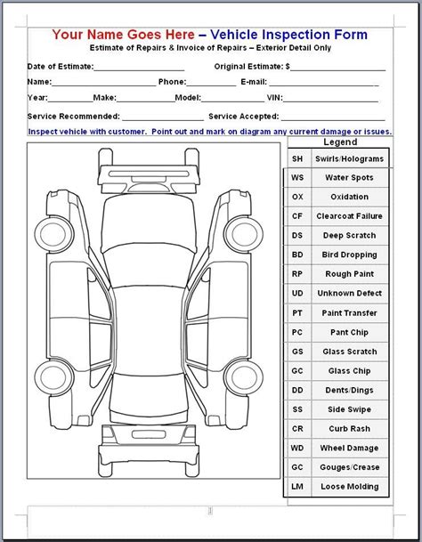 Car Inspection Template