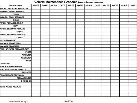 Car Maintenance Log Printable