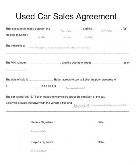 Car Sales Contract Template
