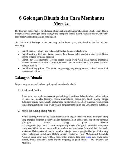Cara Membantu Dhuafa