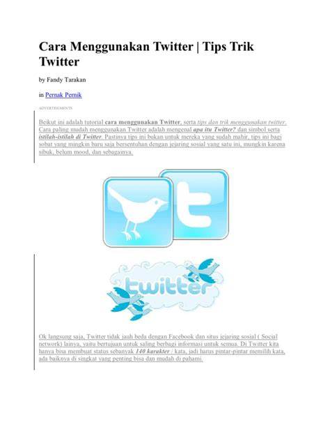 Cara Menggunakan Twitter