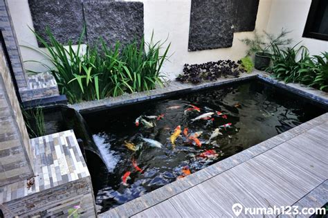 cara merawat kolam ikan depan rumah minimalis