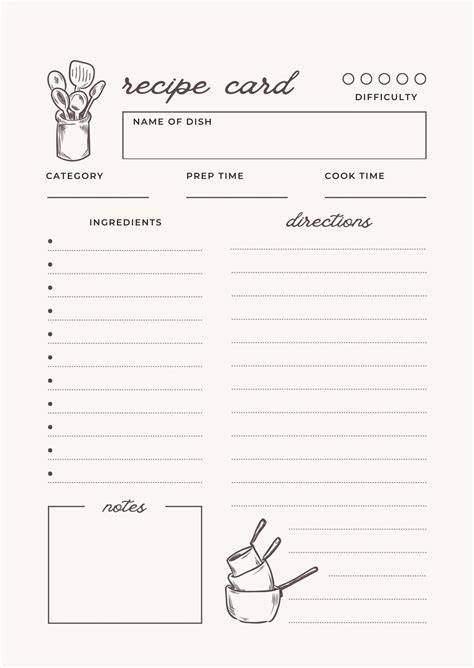 Card Recipe Template