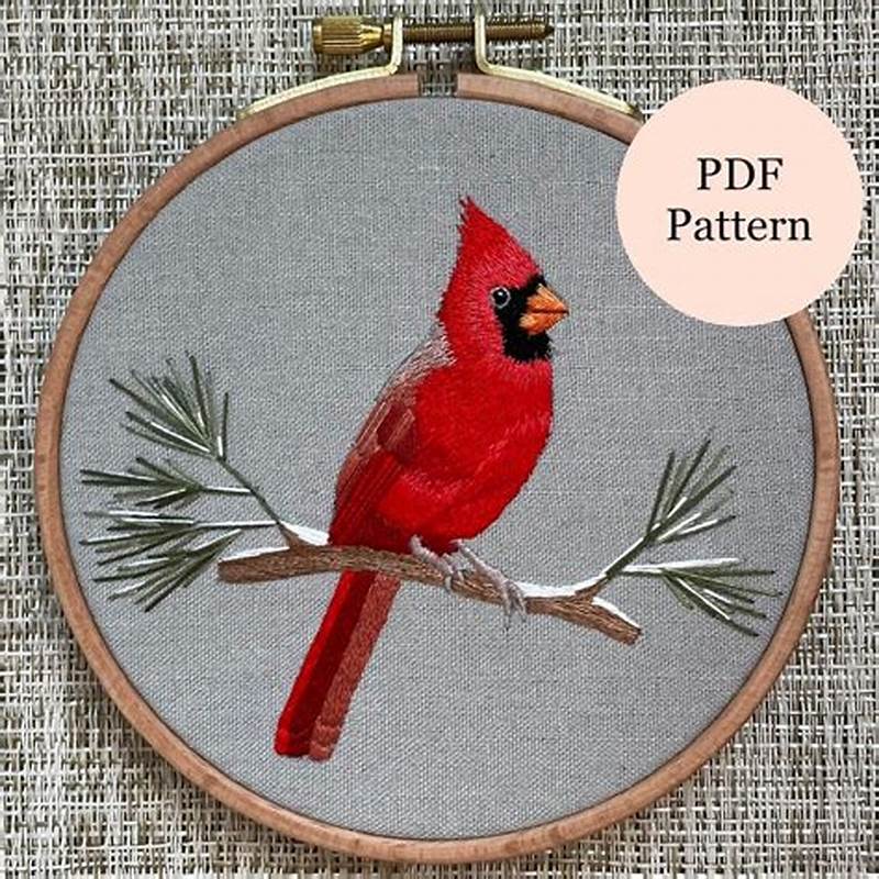 Cardinal Embroidery Pattern