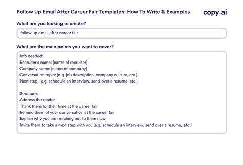 Career Fair Follow Up Email
