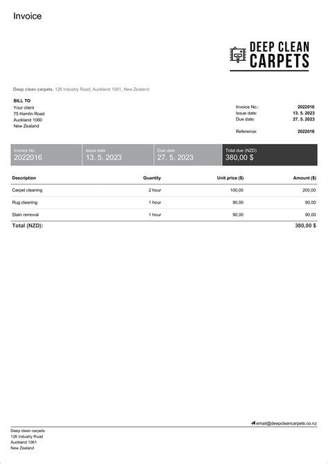 Carpet Cleaning Invoice Template