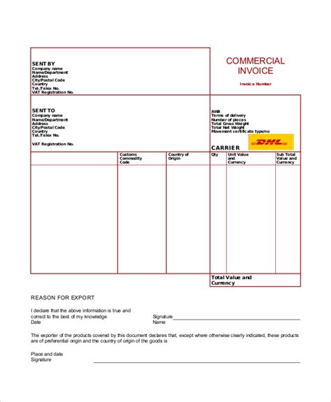 Carrier Invoice Template