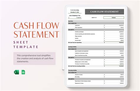 Cash Flow Statement Template Google Sheets