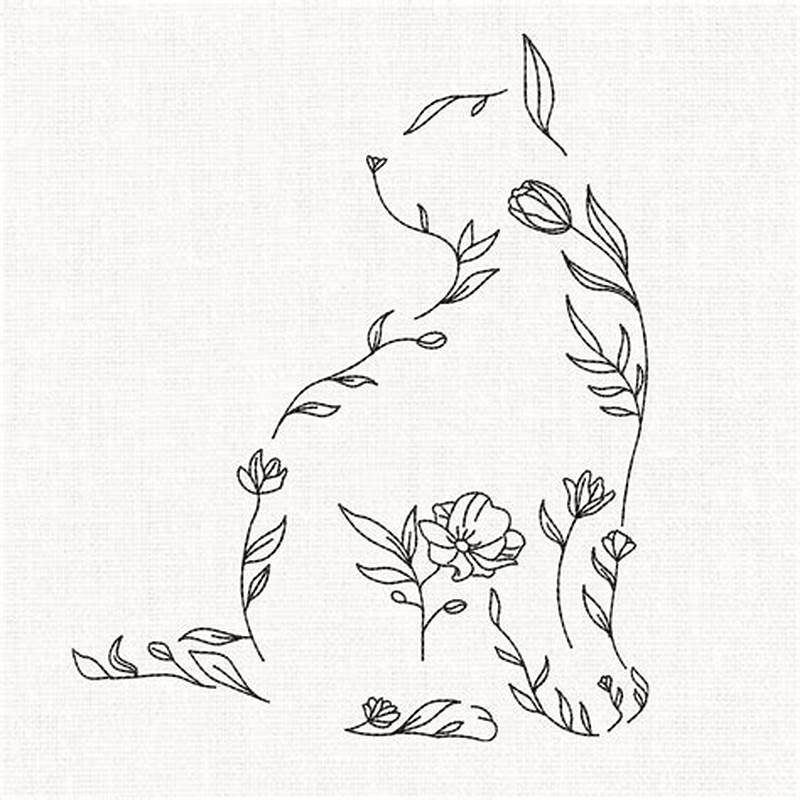 Cat Machine Embroidery Pattern