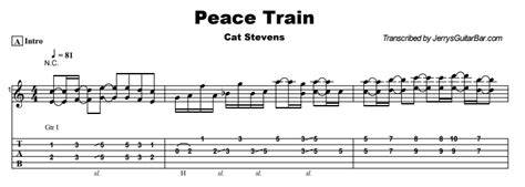 Cat Stevens Fingerstyle Tab Printable Peace Train