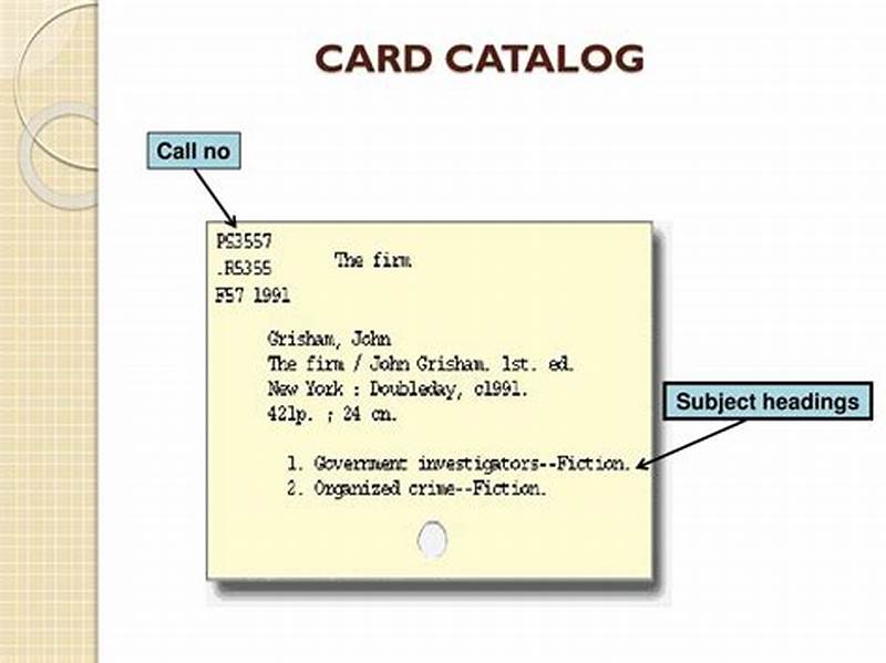 Catalog Card Example