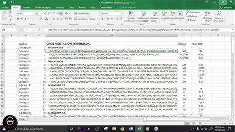 Catalogo De Conceptos Excel
