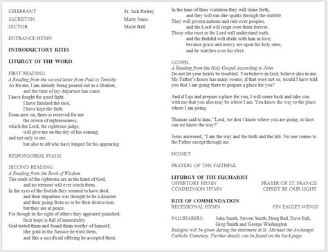 Catholic Memorial Mass Program Template