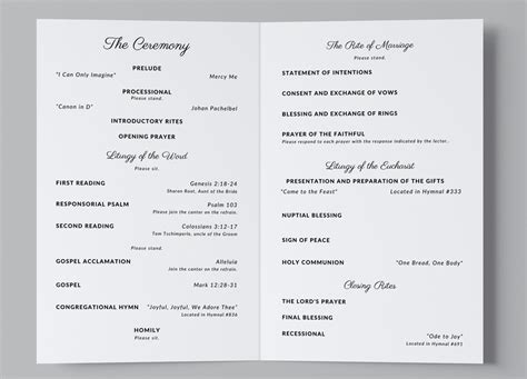 Catholic Wedding Program Template