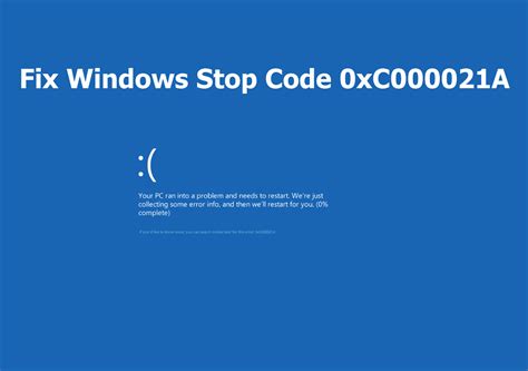Cause of STOP 0xC000021A error