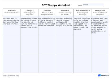 Cbt Action Plan Template