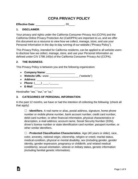 Ccpa Template