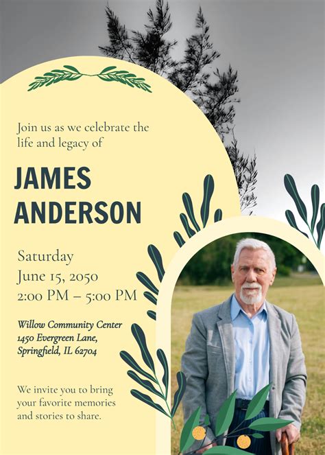Celebration Of Life Invitation Template